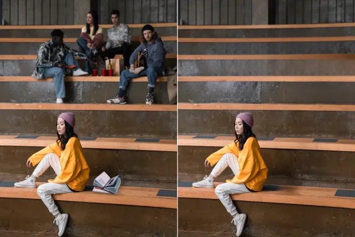 AI photo editor removes object seamlessly