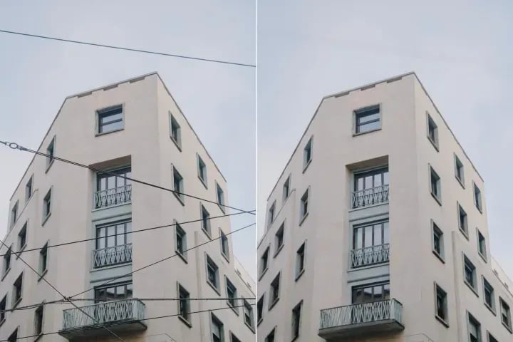 Remove wirelines from photos online